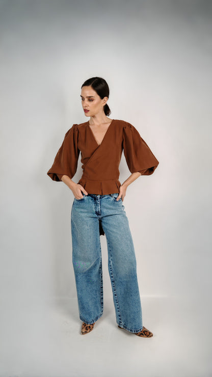Blusa Carolina Cupro Chocolate