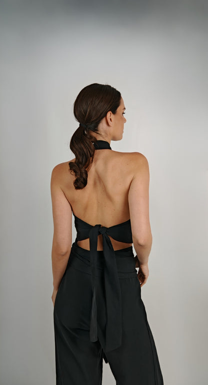 Top Matilda Cupro Negro