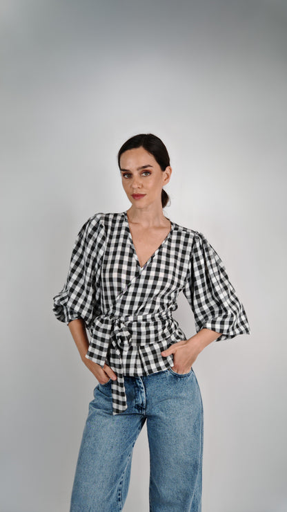 Blusa Carolina Lino Vichy