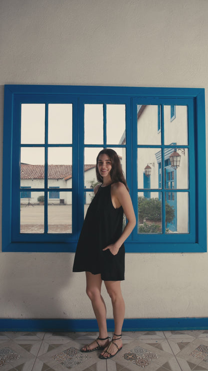 Vestido Julieta Lino Negro