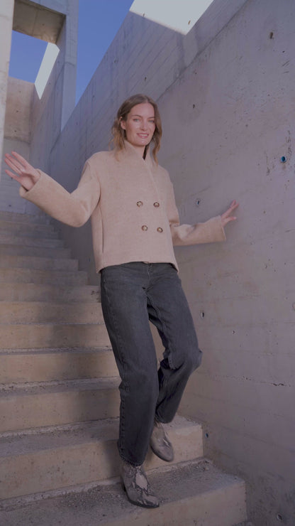 CHAQUETA BIANCA BEIGE 100% LANA