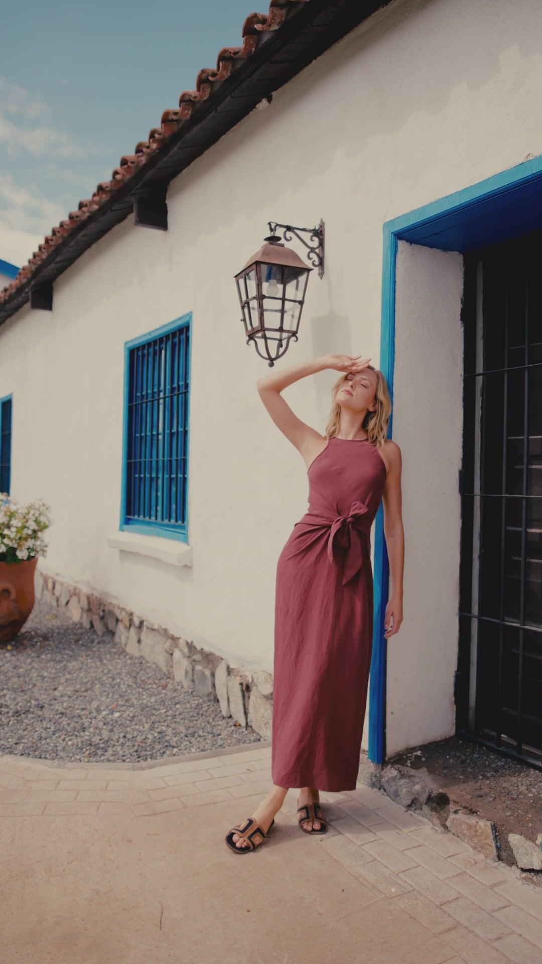 Vestido Ana Lino Berenjena