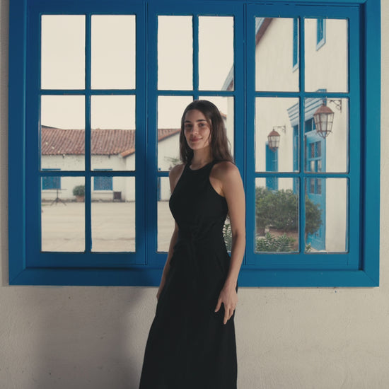 Vestido Ana Lino Negro